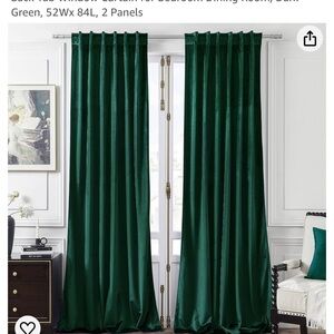 Green velvet curtains